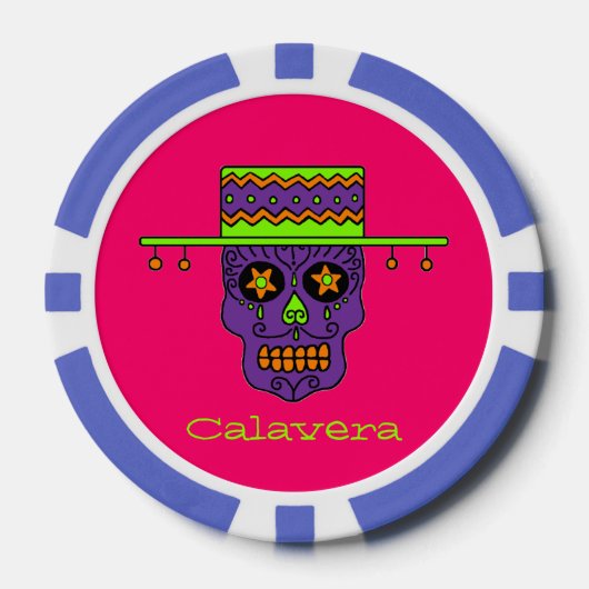Gaucho Zucker-Schädel Pokerchips (Vorderseite)