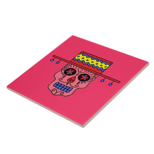 Gaucho-Zuckerschädel Fliese (Seite)