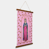 Gaudete! (Freue dich!) mit stehender BVM Advent Wandteppich Mit Holzrahmen (Gewinkelt)