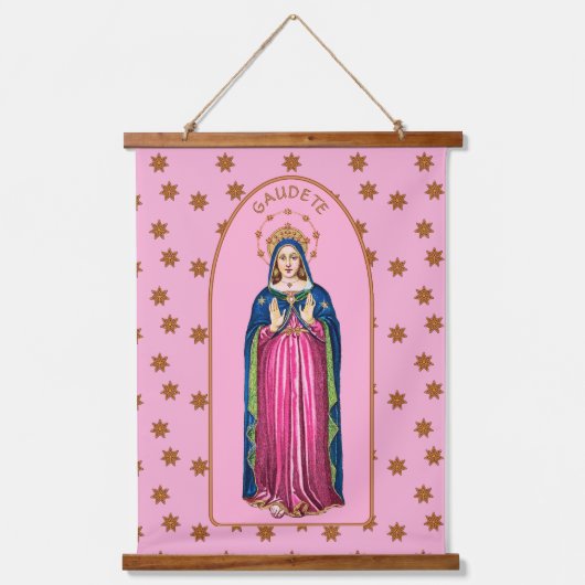 Gaudete! (Rejoice!) with Standing BVM Advent Wandteppich Mit Holzrahmen (Vorderseite)