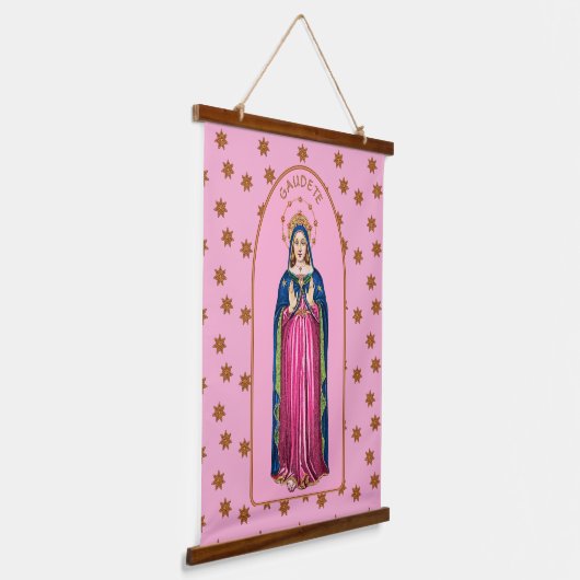 Gaudete! (Rejoice!) with Standing BVM Advent Wandteppich Mit Holzrahmen (Gewinkelt)