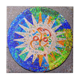 Gaudi Detail-Blau Fliese