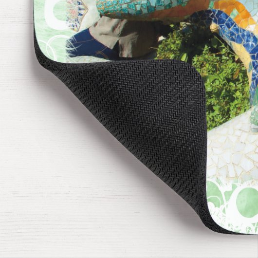 Gaudi Eidechse - grünes Blumenmousepad Mousepad (Ecke)