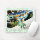 Gaudi Eidechse - grünes Blumenmousepad Mousepad (Mit Mouse)
