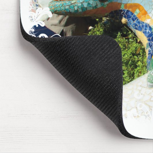 Gaudi Eidechse - weißes Blumenmousepad Mousepad (Ecke)