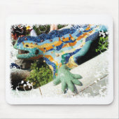 Gaudi Eidechse - weißes Blumenmousepad Mousepad (Vorne)