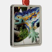 Gaudi Eidechsen-Mosaiken Silbernes Ornament (Rechts)