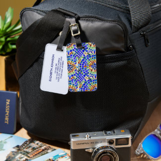 Gaudi Inspiriert Blaue Rundformen Mosaikmuster Gepäckanhänger