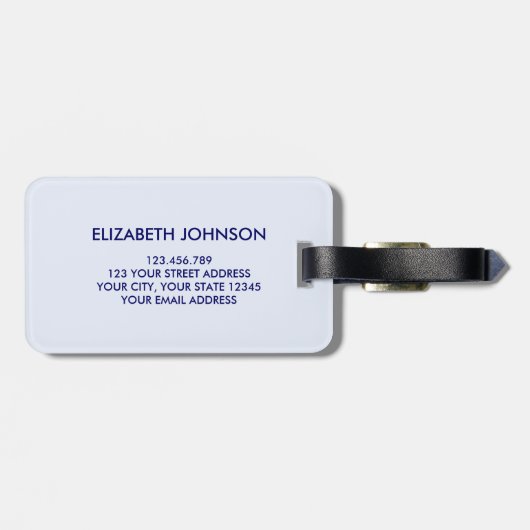 Gaudi Inspiriert Blaue Rundformen Mosaikmuster Gepäckanhänger (Rückseite horizontal)