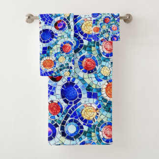 Gaudi Inspiriert Multicolor-Mosaikmuster Badhandtuch Set