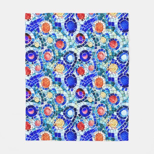 Gaudi Inspiriert Multicolor-Mosaikmuster Fleecedecke (Vorderseite)