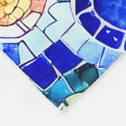 Gaudi Inspiriert Multicolor-Mosaikmuster Fleecedecke (Ecke)