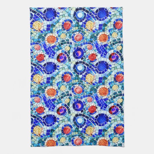 Gaudi Inspiriert Multicolor-Mosaikmuster Geschirrtuch (Vertikal)