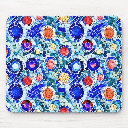 Gaudi Inspiriert Multicolor-Mosaikmuster Mousepad (Vorne)