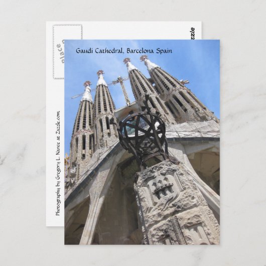 Gaudi Kathedrale, Postkarte Barcelonas Spanien (Vorne/Hinten)