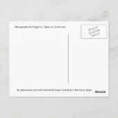 Gaudi Kathedrale, Postkarte Barcelonas Spanien (Rückseite)