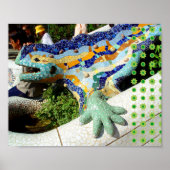Gaudi Lizard Hand & Green Blume Poster (Vorne)
