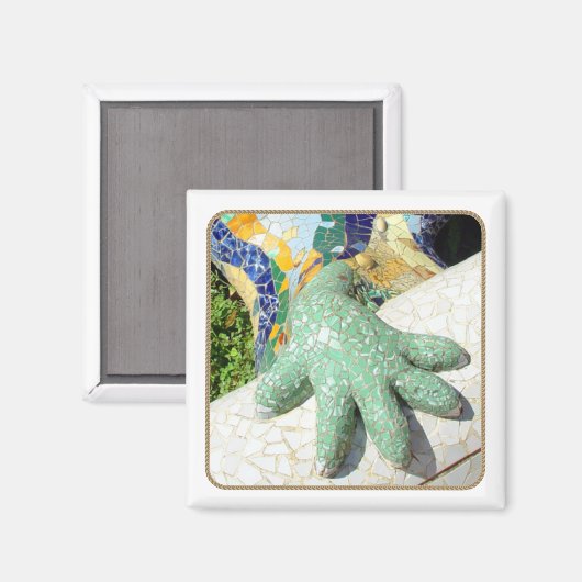 Gaudi Lizard Hand Tiles Magnet (Vorderseite/Rückseite)