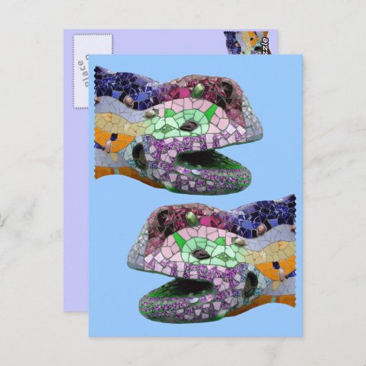 Gaudi Lizard Head Mosaics Postkarte (Vorne/Hinten)