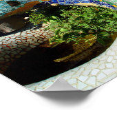 Gaudi Lizard Mosaics Poster (Ecke)