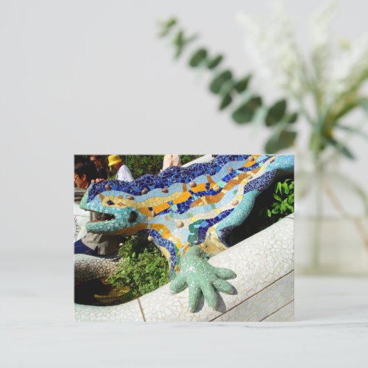 Gaudi Lizard Mosaics Postkarte (Stehend Vorderseite)