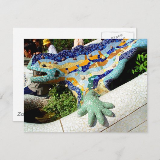 Gaudi Lizard Mosaics Postkarte (Vorne/Hinten)