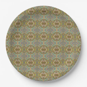 Gaudí Mosaic Inspiriertes Muster - farbenfroh Abst Pappteller