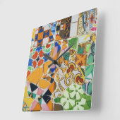 Gaudi Mosaic Tile Quadratische Wanduhr (Winkel)