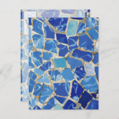 Gaudi Mosaik mit einer Öl-Touch Postkarte (Vorne/Hinten)