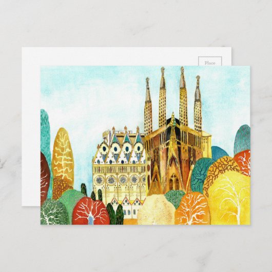 Gaudis Barcelona. Postkarte (Vorne/Hinten)