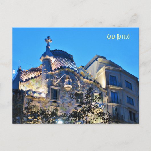 Gaudis "Drachenhaus" in Barcelona Postcard Postkarte (Vorderseite)