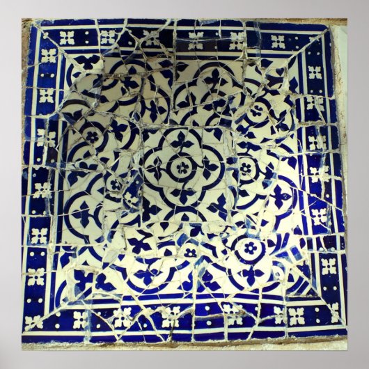 Gaudi's Park Guell Mosaic Tiles Barcelona Poster (Vorne)