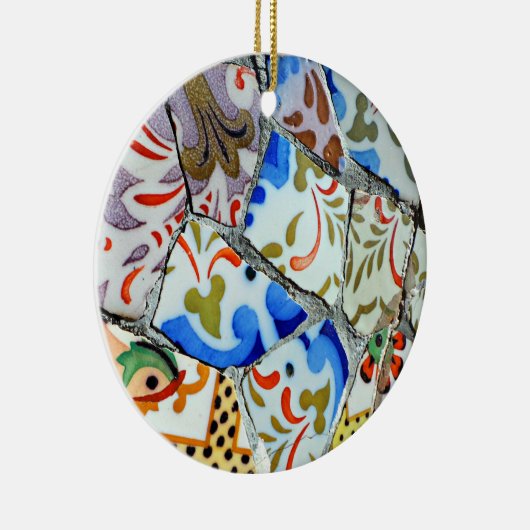 Gaudi's Park Guell Mosaic Tiles Keramik Ornament (Rechts)