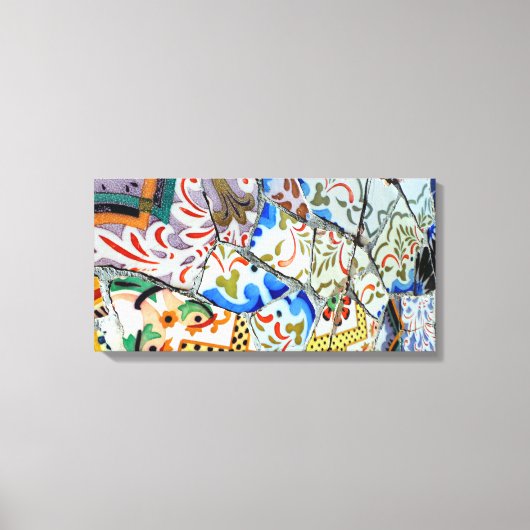 Gaudi's Park Guell Mosaic Tiles Leinwanddruck (Vorderseite)