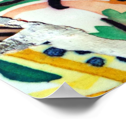 Gaudi's Park Guell Mosaic Tiles Poster (Ecke)