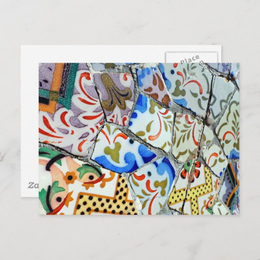 Gaudi's Park Guell Mosaic Tiles Postkarte (Vorne/Hinten)