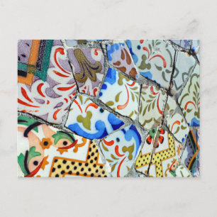 Gaudi's Park Guell Mosaic Tiles Postkarte