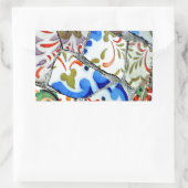 Gaudi's Park Guell Mosaic Tiles Rechteckiger Aufkleber (Tasche)