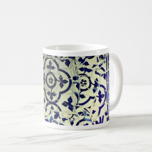 Gaudis Park Guell Mosaik-Fliesen Barcelona Kaffeetasse (VorderseiteRechts)