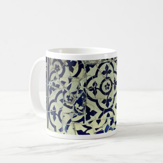 Gaudis Park Guell Mosaik-Fliesen Barcelona Kaffeetasse (Vorderseite Links)