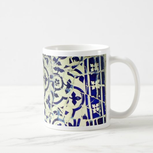 Gaudis Park Guell Mosaik-Fliesen Barcelona Kaffeetasse (Rechts)