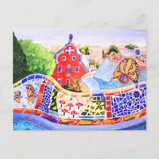 Gaudis Park. Postkarte (Vorderseite)