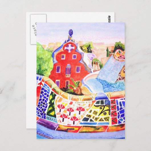 Gaudis Park. Postkarte (Vorne/Hinten)