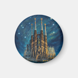 Gaudis Starry Dream   Barcelona Sagrada Familia Magnet