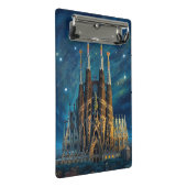 Gaudis Starry Dream | Barcelona Sagrada Familia Mini Klemmbrett (Schrägansicht)