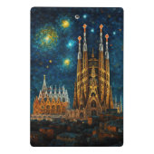 Gaudis Starry Dream | Barcelona Sagrada Familia Mini Klemmbrett (Rückseite)