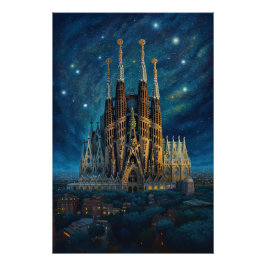 Gaudis Starry Dream | Barcelona Sagrada Familia Poster