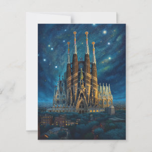 Gaudis Starry Dream Barcelona Sagrada Familia Postkarte