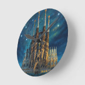 Gaudis Starry Dream | Barcelona Sagrada Familia Runde Wanduhr (Winkel)