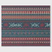 Gaudy Ugly Christmas Sweater Design Geschenkpapier (Flach)